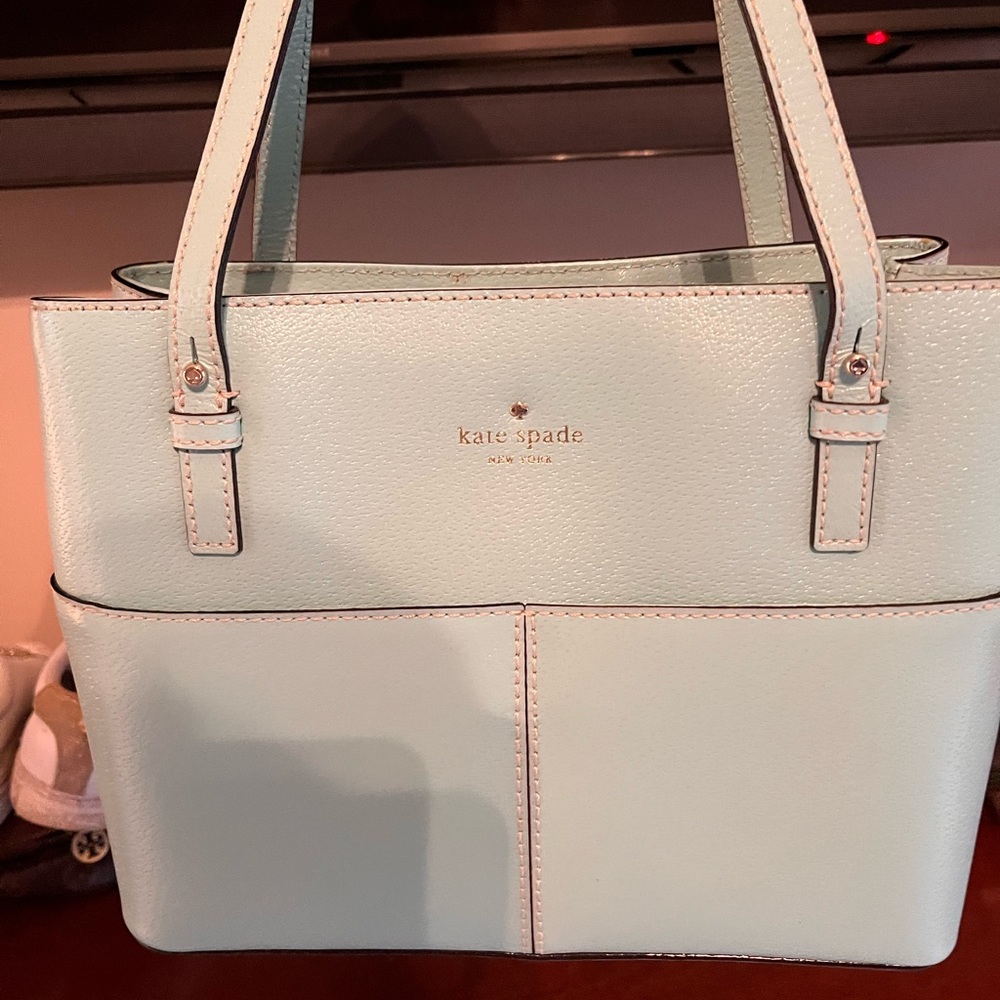 Kate Spade aqua tote. New condition. Leather